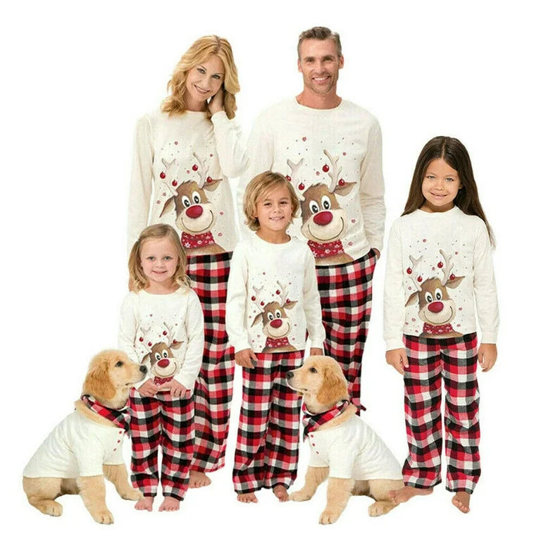 PLAID FAMILY REINDEER CHRISTMAS PJS