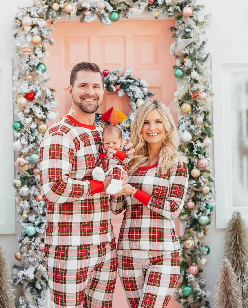 RED/GREEN/WHITE PLAID JOGGER STYLE - CHRISTMAS FAMILY PJ