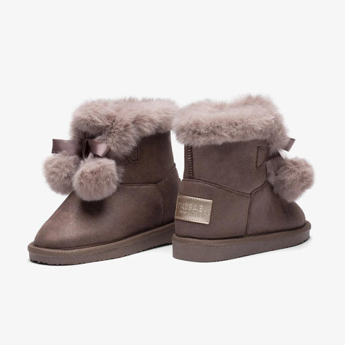 GIRL’S TAUPE POMPOM AUSTRALIAN BOOTS